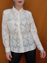 Charger l'image dans la galerie, Chemisier vintage Ambre - feuillage. Taille M, 38, 40. Carole Richard. Made in France