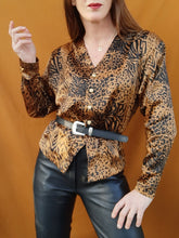 Charger l'image dans la galerie, Blouse vintage Caterina - Léopard. Taille S, 36, 38. Paul Haik. Made in France