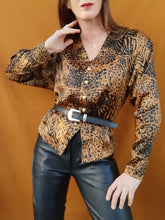 Charger l'image dans la galerie, Blouse vintage Caterina - Léopard. Taille S, 36, 38. Paul Haik. Made in France