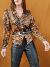 Charger l'image dans la galerie, Blouse vintage Caterina - Léopard. Taille S, 36, 38. Paul Haik. Made in France