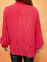 Charger l'image dans la galerie, Chemisier vintage Odette - Fleuri rouge. Taille L, 40, 42. Made in Italy