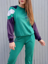 Charger l'image dans la galerie, Survêtement vintage Floria - Sweat-shirt et jogging Adidas. Vert et violet. Taille S, 36, 38.