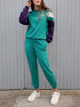 Charger l'image dans la galerie, Survêtement vintage Floria - Sweat-shirt et jogging Adidas. Vert et violet. Taille S, 36, 38.