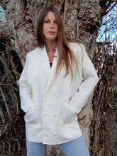 Charger l'image dans la galerie, Blazer vintage Marie-Lou - Plis et double boutonnage. Taille XXL, 44, 46. Made in France.