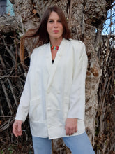 Charger l'image dans la galerie, Blazer vintage Marie-Lou - Plis et double boutonnage. Taille XXL, 44, 46. Made in France.