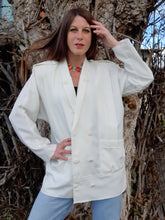 Charger l'image dans la galerie, Blazer vintage Marie-Lou - Plis et double boutonnage. Taille XXL, 44, 46. Made in France.
