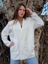 Charger l'image dans la galerie, Blazer vintage Marie-Lou - Plis et double boutonnage. Taille XXL, 44, 46. Made in France.