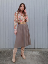 Charger l'image dans la galerie, Jupe vintage Léontine - Plissé marron clair. Taille S / M, 36 38, 40.