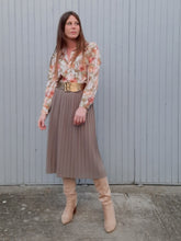 Charger l'image dans la galerie, Jupe vintage Léontine - Plissé marron clair. Taille S / M, 36 38, 40.