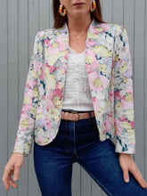 Charger l'image dans la galerie, Blazer vintage Angèle - Fleuri rose pastel. Taille M, 38, 40.