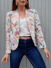 Charger l'image dans la galerie, Blazer vintage Angèle - Fleuri rose pastel. Taille M, 38, 40.