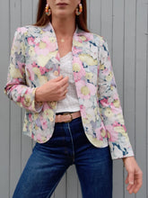 Charger l'image dans la galerie, Blazer vintage Angèle - Fleuri rose pastel. Taille M, 38, 40.