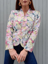 Charger l'image dans la galerie, Blazer vintage Angèle - Fleuri rose pastel. Taille M, 38, 40.