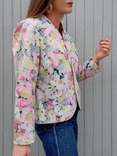Charger l'image dans la galerie, Blazer vintage Angèle - Fleuri rose pastel. Taille M, 38, 40.