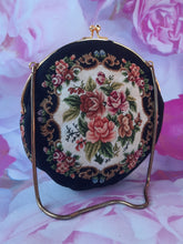 Charger l'image dans la galerie, Bourse ronde vintage Joséphine - Tapisserie fleurie. Toile Canvas