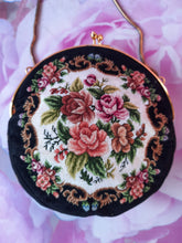 Charger l'image dans la galerie, Bourse ronde vintage Joséphine - Tapisserie fleurie. Toile Canvas