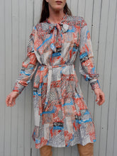 Charger l'image dans la galerie, Robe vintage Alénaïs - Col Lavallière à nouer. Taille L, 40, 42.
