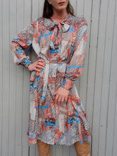 Charger l'image dans la galerie, Robe vintage Alénaïs - Col Lavallière à nouer. Taille L, 40, 42.
