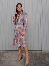 Charger l'image dans la galerie, Robe vintage Alénaïs - Col Lavallière à nouer. Taille L, 40, 42.