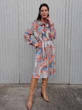 Charger l'image dans la galerie, Robe vintage Alénaïs - Col Lavallière à nouer. Taille L, 40, 42.
