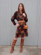 Charger l'image dans la galerie, Robe vintage Carmen - Col boutonné. Imprimé floral. Taille M, 38, 40. Bernard Claveril.