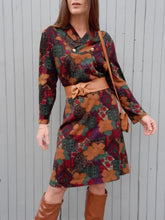 Charger l'image dans la galerie, Robe vintage Carmen - Col boutonné. Imprimé floral. Taille M, 38, 40. Bernard Claveril.