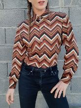 Charger l'image dans la galerie, Chemisier vintage Marina - Zigzag. Taille S, 36, 38. Yessica.