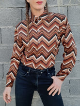 Charger l'image dans la galerie, Chemisier vintage Marina - Zigzag. Taille S, 36, 38. Yessica.