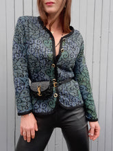 Charger l'image dans la galerie, Cardigan vintage Solveig - Imprimé volutes. Taille M ou 38, 40.