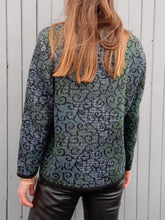 Charger l'image dans la galerie, Cardigan vintage Solveig - Imprimé volutes. Taille M ou 38, 40.