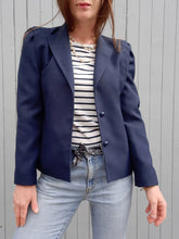Charger l'image dans la galerie, Blazer vintage Séraphine - Bleu marine. Taille S, 36, 38. Made in France