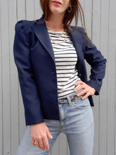 Charger l'image dans la galerie, Blazer vintage Séraphine - Bleu marine. Taille S, 36, 38. Made in France