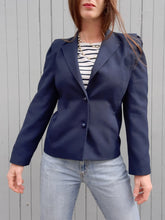 Charger l'image dans la galerie, Blazer vintage Séraphine - Bleu marine. Taille S, 36, 38. Made in France