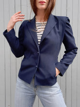 Charger l'image dans la galerie, Blazer vintage Séraphine - Bleu marine. Taille S, 36, 38. Made in France