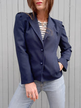 Charger l'image dans la galerie, Blazer vintage Séraphine - Bleu marine. Taille S, 36, 38. Made in France