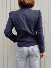 Charger l'image dans la galerie, Blazer vintage Séraphine - Bleu marine. Taille S, 36, 38. Made in France