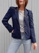 Charger l'image dans la galerie, Blazer vintage Séraphine - Bleu marine. Taille S, 36, 38. Made in France