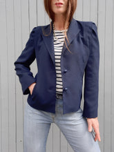 Charger l'image dans la galerie, Blazer vintage Séraphine - Bleu marine. Taille S, 36, 38. Made in France