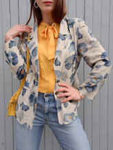 Charger l'image dans la galerie, Blazer vintage Hyacinthe - Lin fleuri. Taille L, 40, 42. Weinberg. Made in France