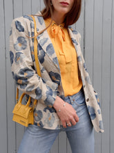 Charger l'image dans la galerie, Blazer vintage Hyacinthe - Lin fleuri. Taille L, 40, 42. Weinberg. Made in France
