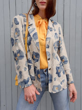 Charger l'image dans la galerie, Blazer vintage Hyacinthe - Lin fleuri. Taille L, 40, 42. Weinberg. Made in France