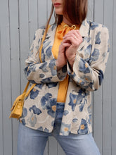 Charger l'image dans la galerie, Blazer vintage Hyacinthe - Lin fleuri. Taille L, 40, 42. Weinberg. Made in France