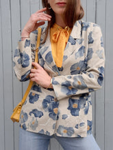 Charger l'image dans la galerie, Blazer vintage Hyacinthe - Lin fleuri. Taille L, 40, 42. Weinberg. Made in France