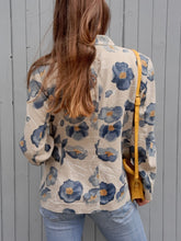Charger l'image dans la galerie, Blazer vintage Hyacinthe - Lin fleuri. Taille L, 40, 42. Weinberg. Made in France