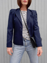 Charger l'image dans la galerie, Pochette vintage Dina - Cuir grainé noir. Lanvin Paris. Made in France.