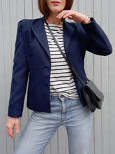 Charger l'image dans la galerie, Pochette vintage Dina - Cuir grainé noir. Lanvin Paris. Made in France.