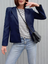 Charger l'image dans la galerie, Pochette vintage Dina - Cuir grainé noir. Lanvin Paris. Made in France.