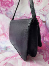 Charger l'image dans la galerie, Pochette vintage Dina - Cuir grainé noir. Lanvin Paris. Made in France.
