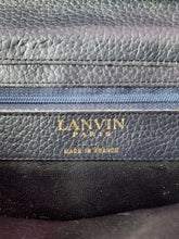 Charger l'image dans la galerie, Pochette vintage Dina - Cuir grainé noir. Lanvin Paris. Made in France.