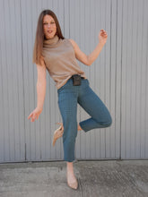 Charger l'image dans la galerie, Pantalon à pinces vintage Lila - A carreaux. Taille XS, 34, 36. City 53. Made in France.